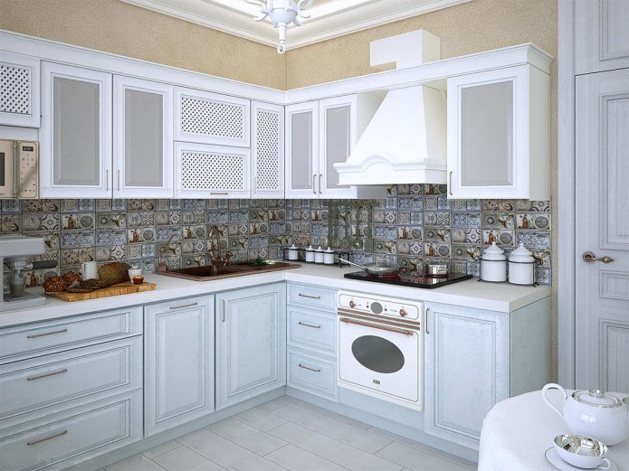 Cocina de estilo provenzal en colores claros