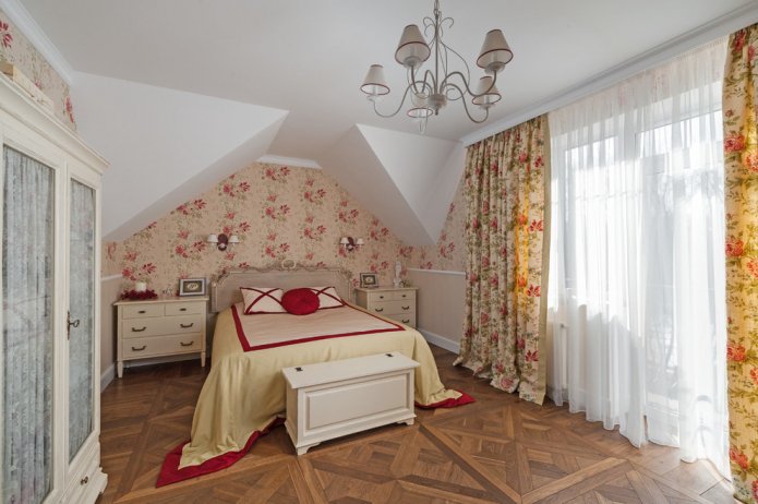 Interior de dormitorio en estilo provenzal