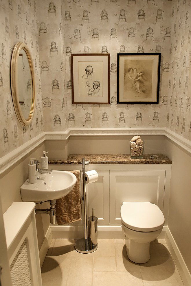 Papel pintado en el baño