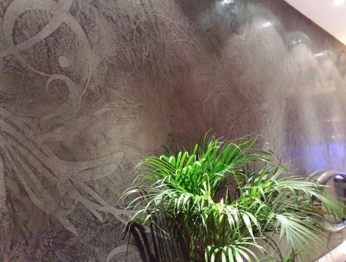 Papel pintado imitación yeso con estampados