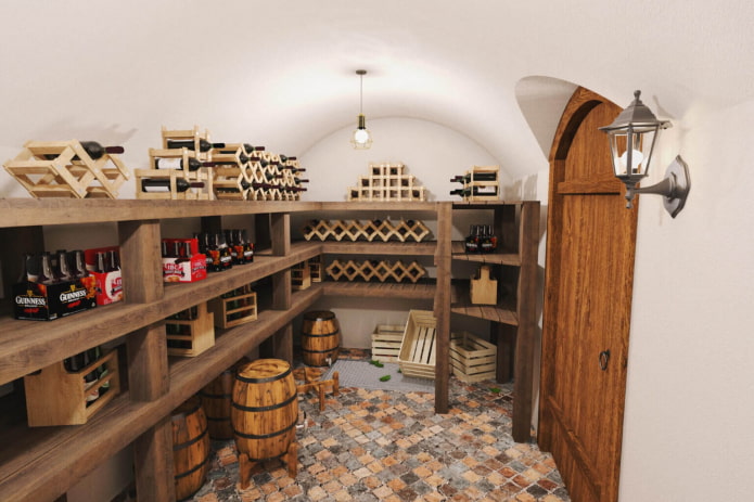 bodega con barriles carbonizados en la casa de campo