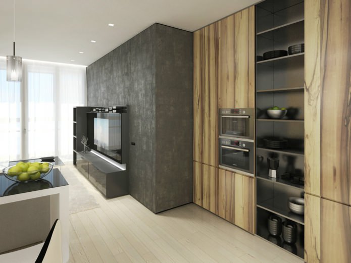 cocina-salón minimalista