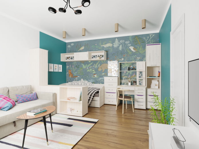 apartamento moderno de una habitación con un niño