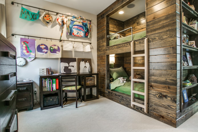 Zona infantil en un apartamento de una sola habitación