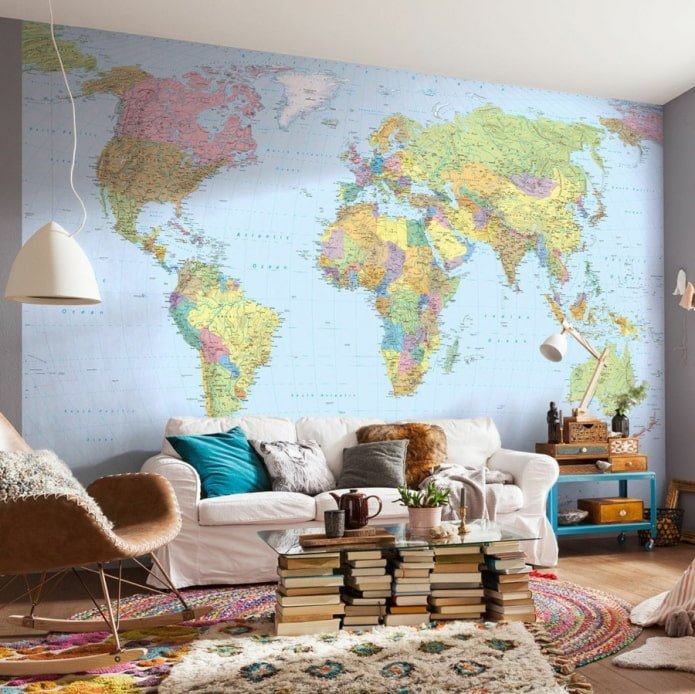 papel tapiz fotográfico con un mapa del mundo
