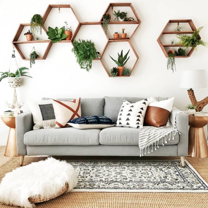 estantes de pared para flores