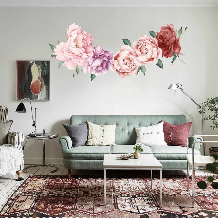 pegatinas de flores en el apartamento