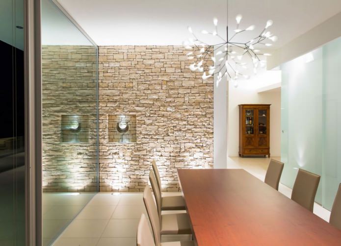 acabado en piedra decorativa beige