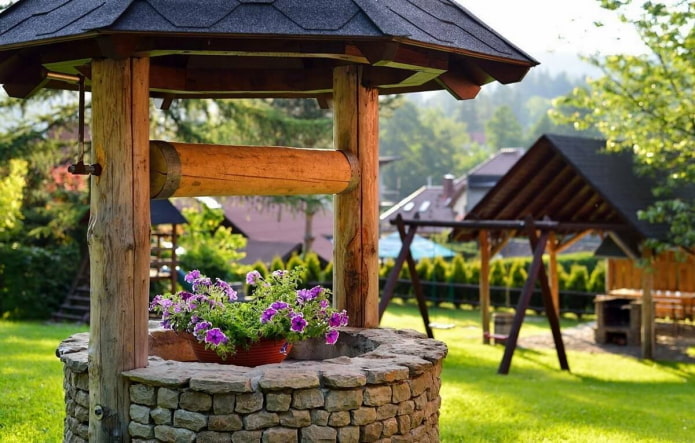 decoración de pozos con flores