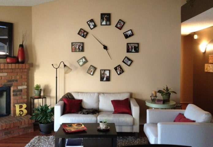 fotos en forma de reloj en el interior