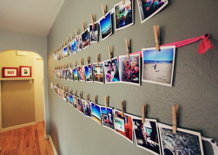 Fotos en pinzas para la ropa en el interior