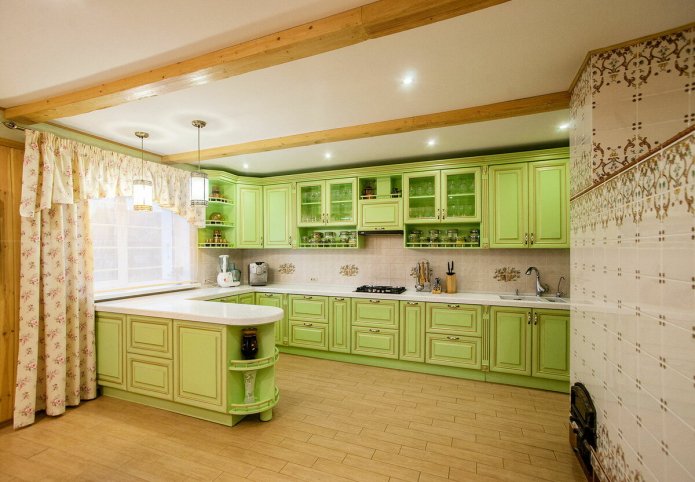 cortinas para una cocina de estilo provenzal