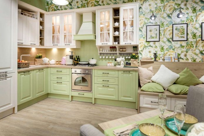Papel pintado floral para la cocina