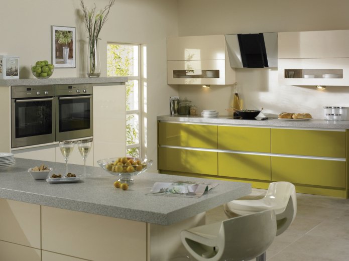 Fachadas de cocina pistacho