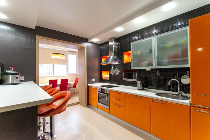 Decoración de cocina en tonos naranjas