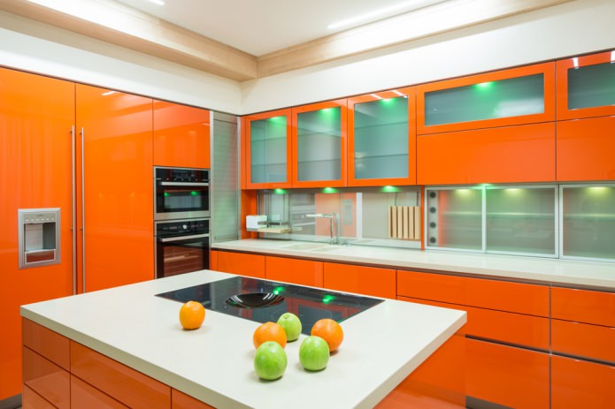 color naranja en la cocina