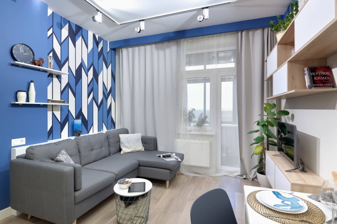 Salón pequeño con luz blanca