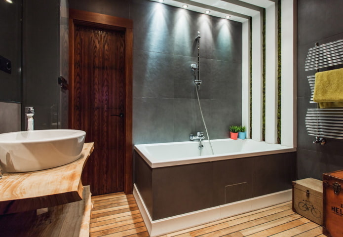 Iluminación por zonas en el interior del baño