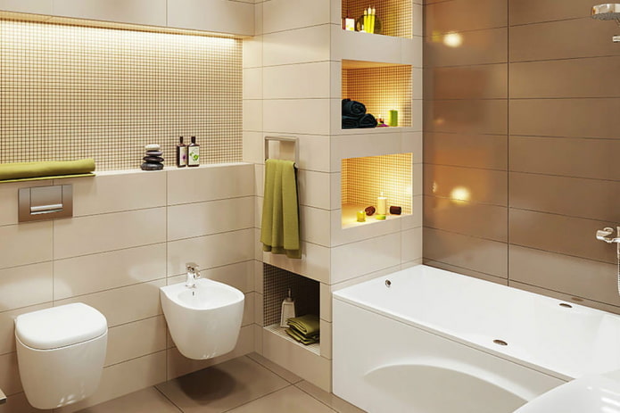 Iluminación por zonas en el interior del baño