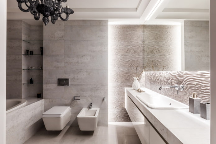 Iluminación decorativa en el interior del baño