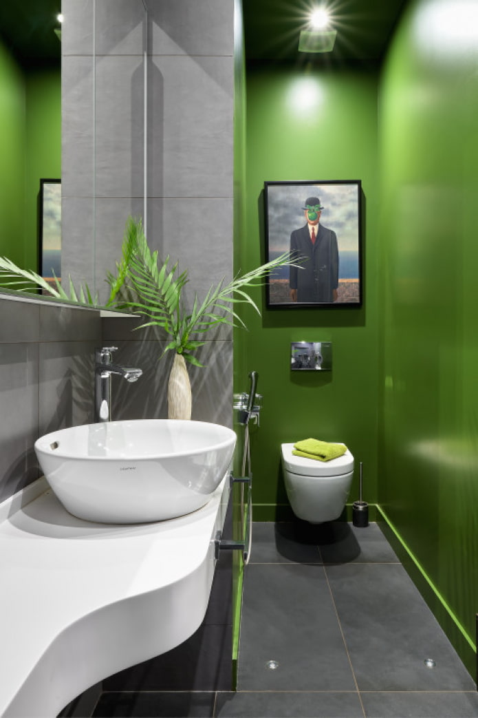 baño en tonos verdes