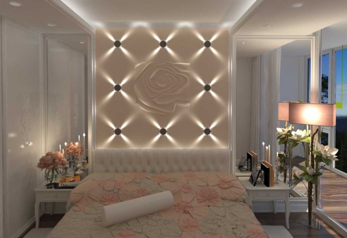 panel de pared con luz en el interior