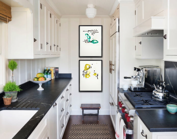 diseño de cocina estrecha