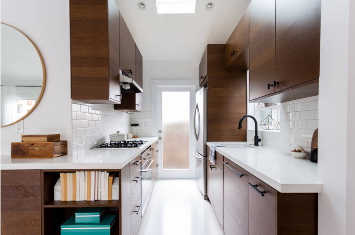 cocina moderna con efecto madera