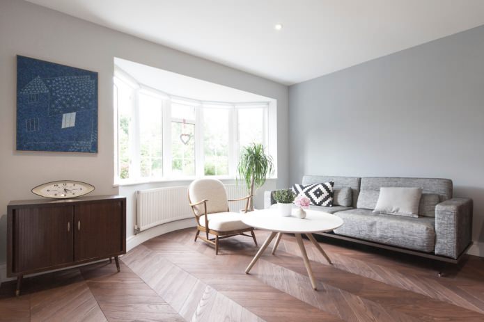 Parquet de espiga francés en el salón