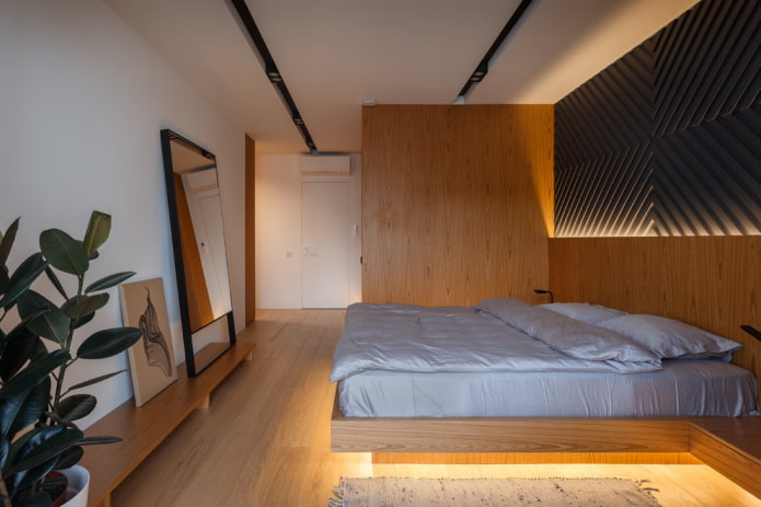 cama con retroiluminación