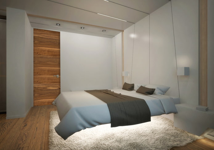cama con iluminación