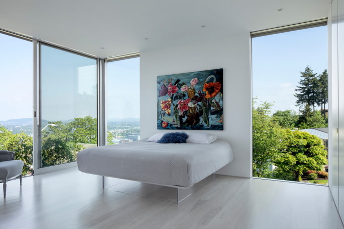 cama con efecto de flotación