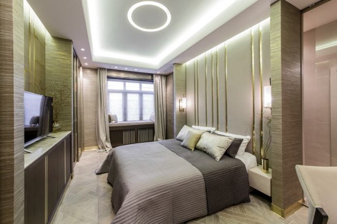 techo con iluminación en el dormitorio