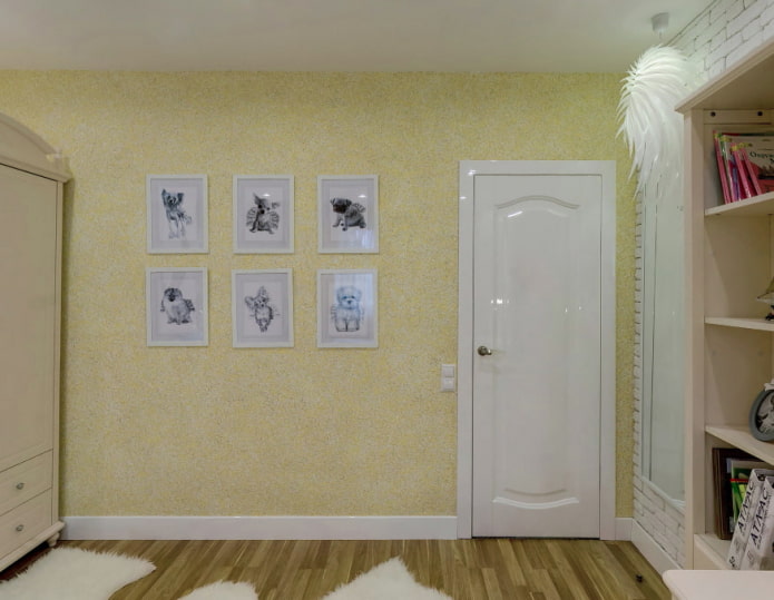 papel pintado líquido amarillo