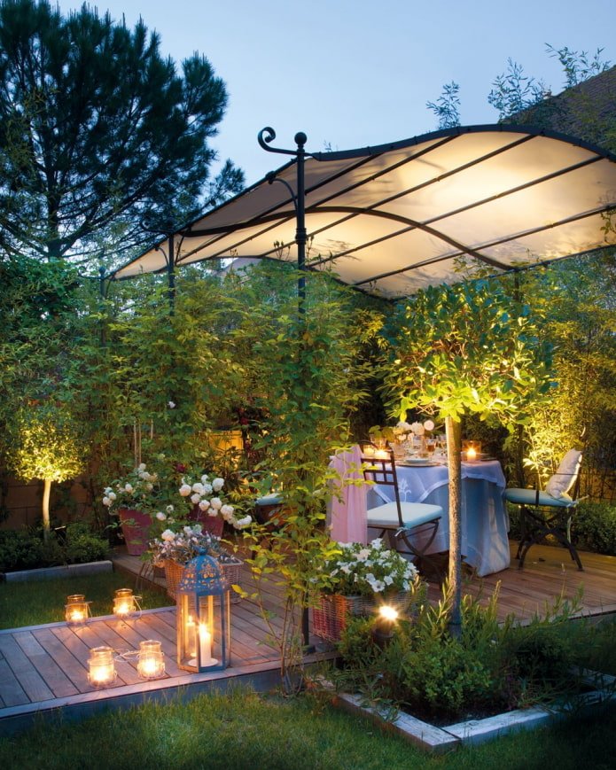 patio en el jardín