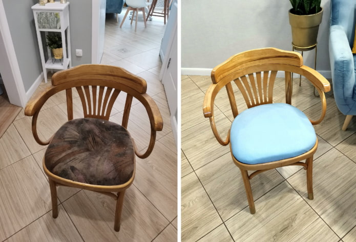 Silla antes y después