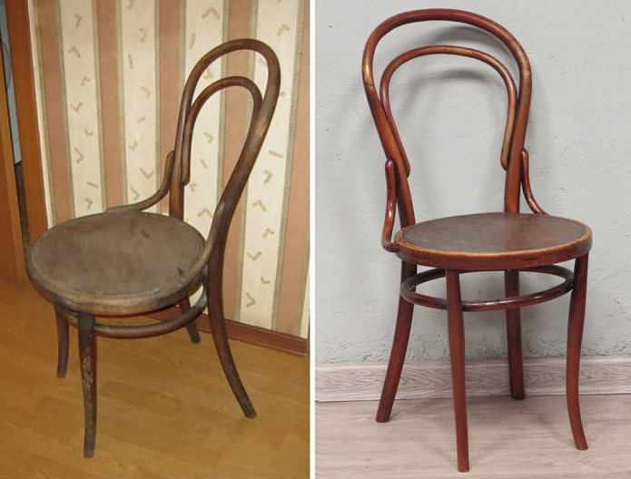 Silla vienesa antes y después