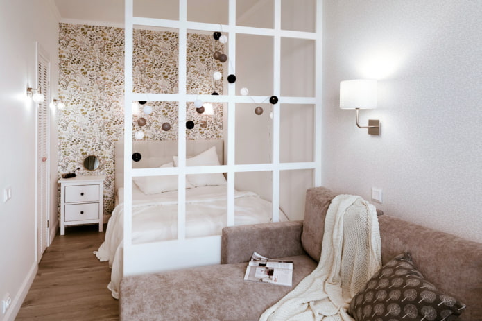 Mampara de yeso en el interior del dormitorio