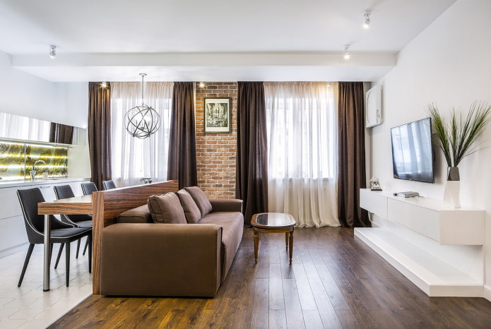 muebles como separador en el interior de la cocina-salón