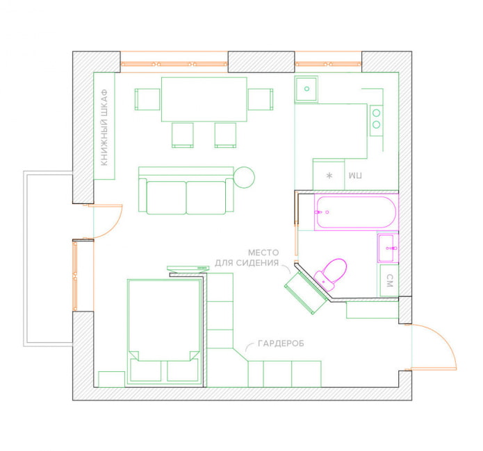 Remodelación de un apartamento de una habitación en un edificio de Jruschov