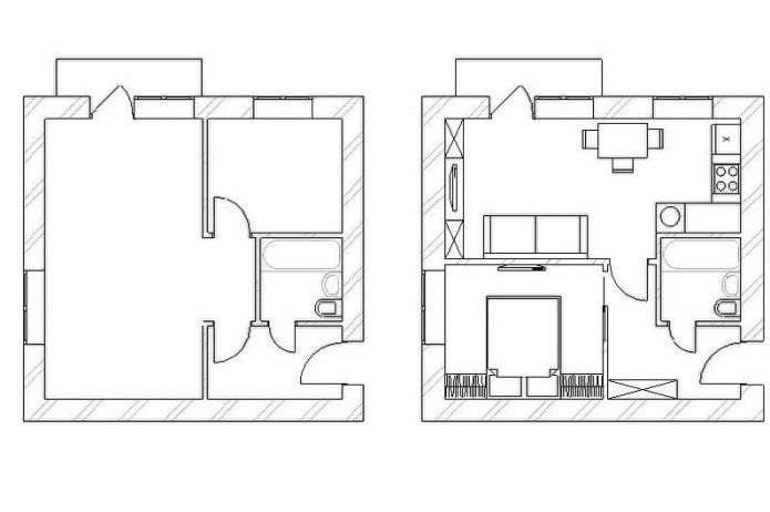 remodelación de un apartamento Khrushchevka de una habitación