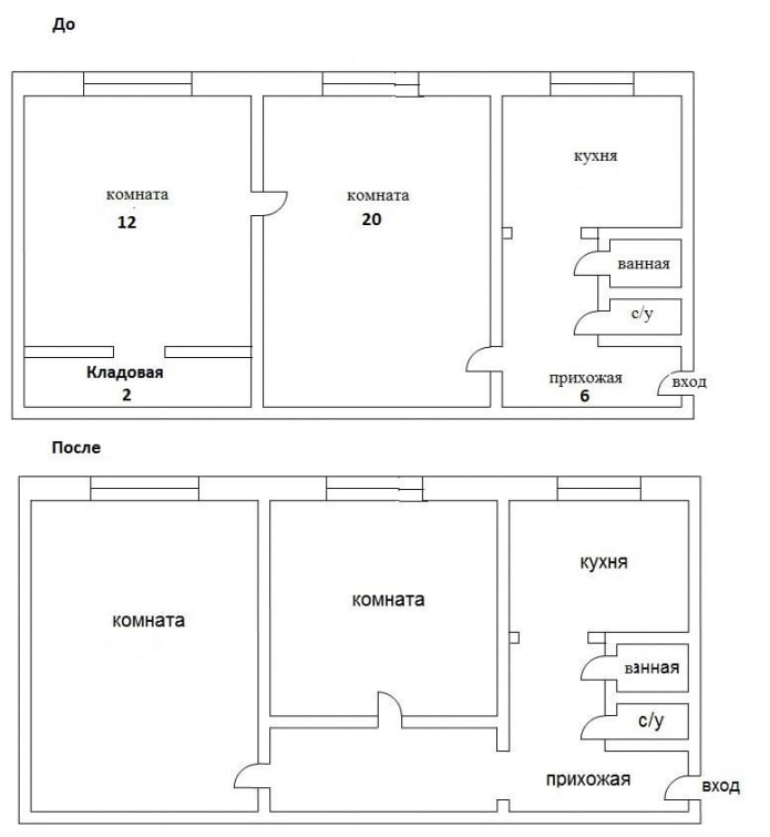 reurbanización de un apartamento en Khrushchevka