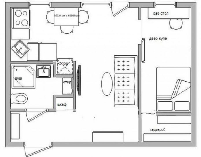 kitchen-living room
