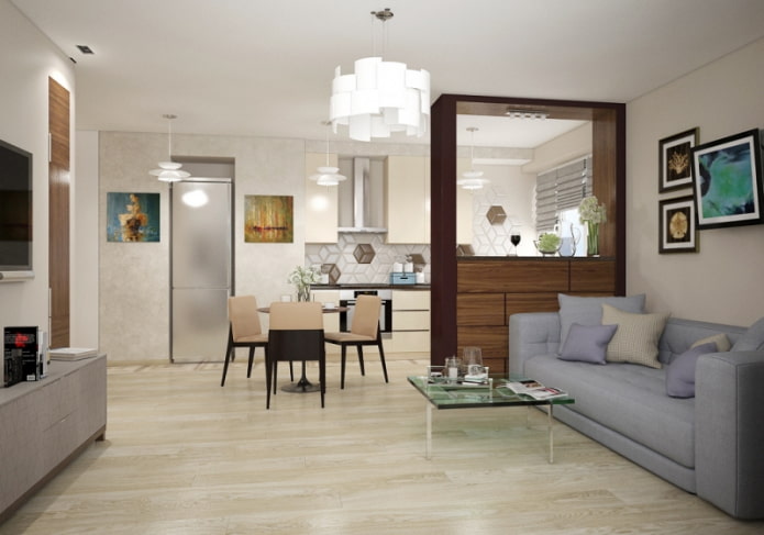 Remodelación de un apartamento de cuatro habitaciones en la casa Khrushchevka