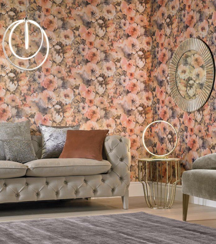 papel pintado con flores de melocotón