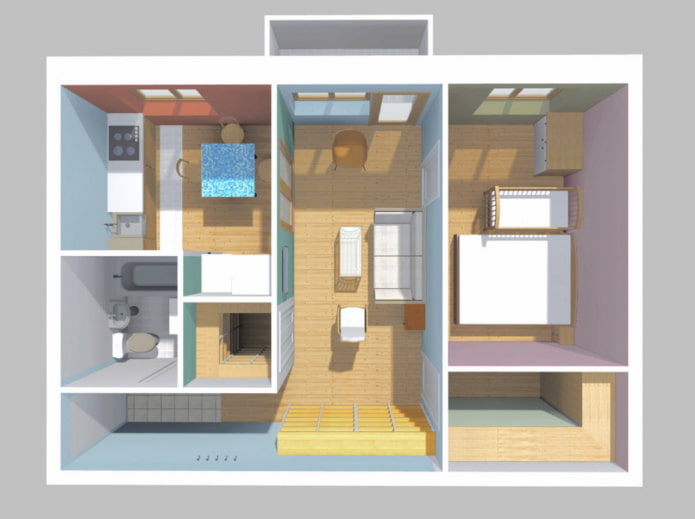 Apartamento con salón de paso