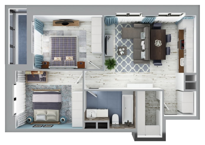 Euro-three-room apartment