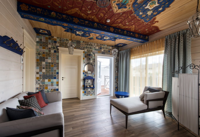 decoración de pared con azulejos