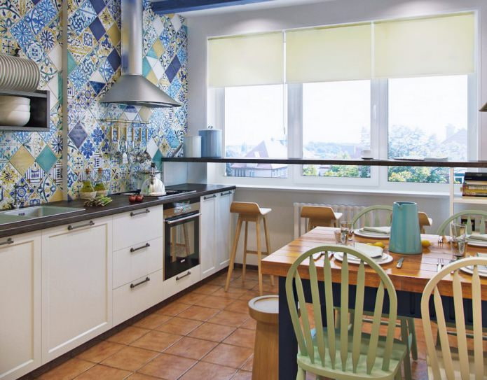 Azulejos patchwork en la cocina