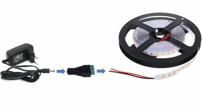 Diagrama de montaje de la tira LED